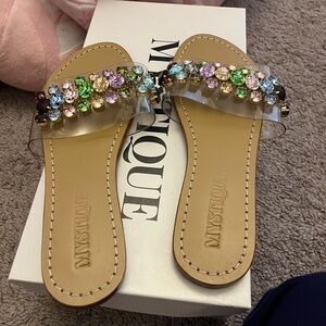 Mystique Boutique Crystal Embellished Sandals